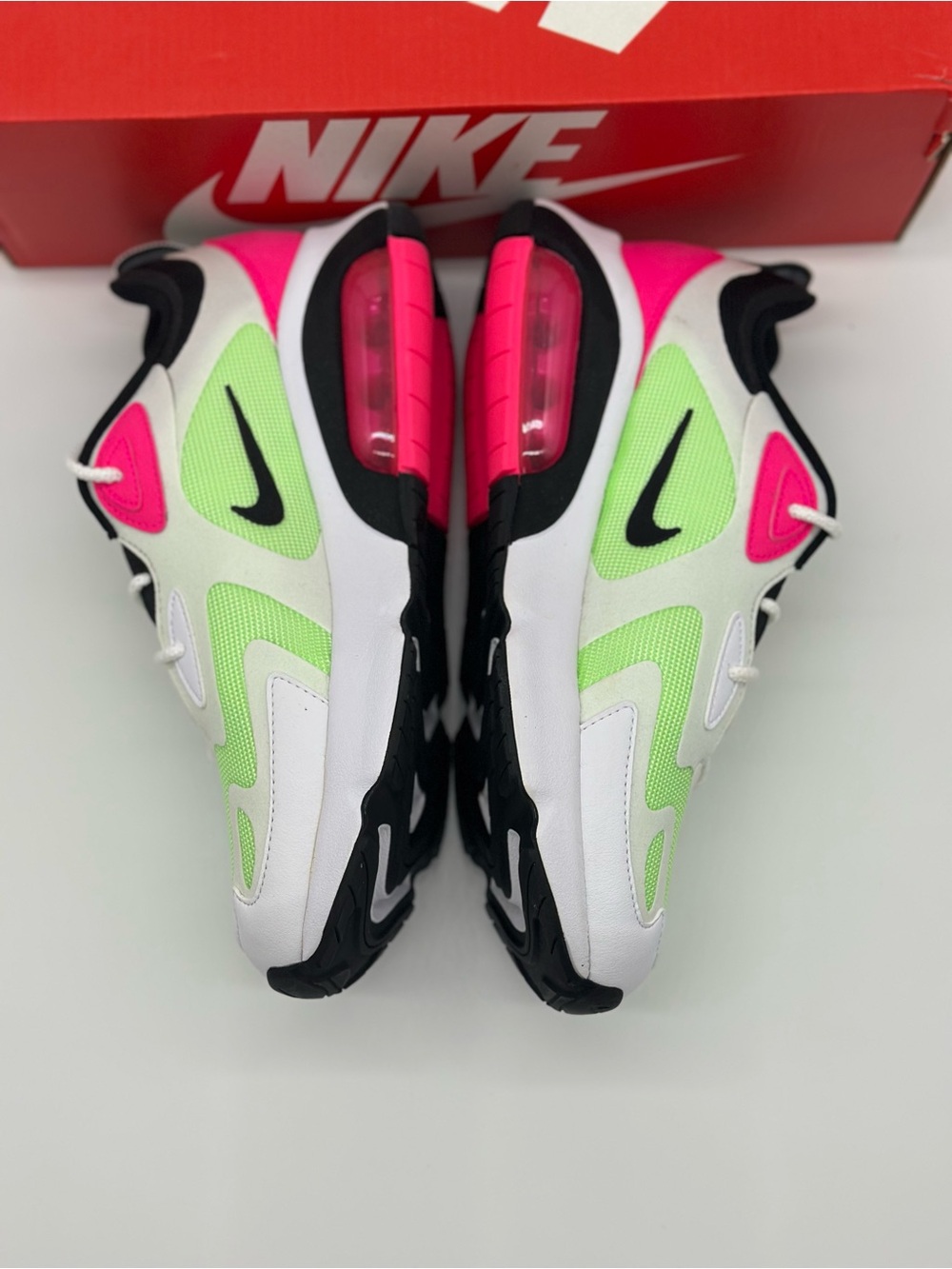 Nike Women’s Sneakers White Lime Green Hot Pink Black - Picture 5 of 10